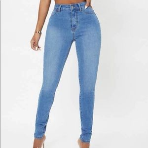 High waist skinny jeans